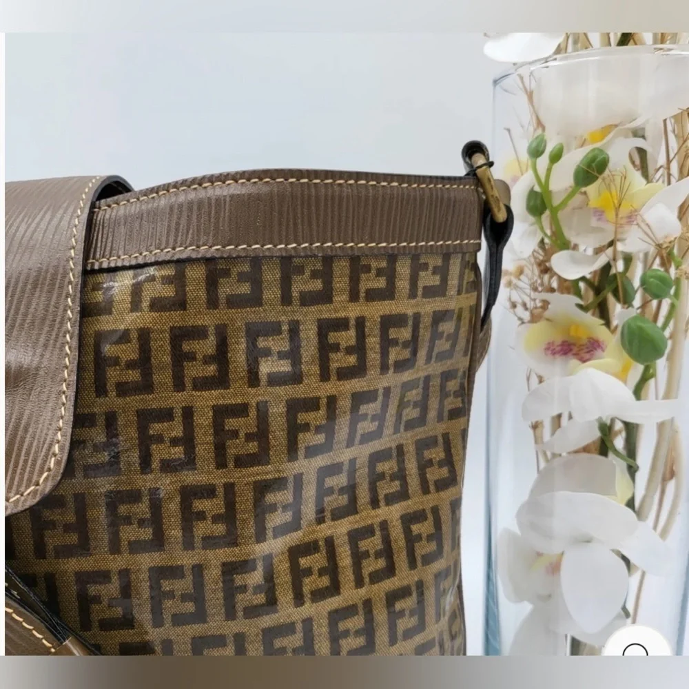 FENDI ZUCCA BUCKET SHOULDER BAG